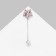 Pin "Flower" Lilac, 8 cm, pink color in silver