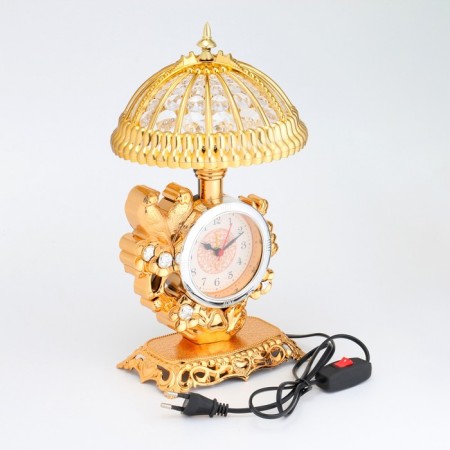 Clock - alarm clock "Fireplaces. Parrots", with backlighting - a nightlight, discrete move, 16 x 31 cm-1