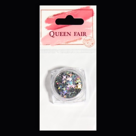 Sequins for the decor "Star Night", holographic, silver color-4