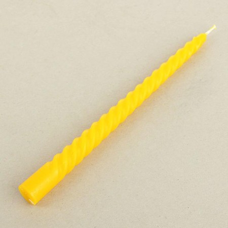 Candle twisted, 2.2x 25 cm, varnished yellow-1