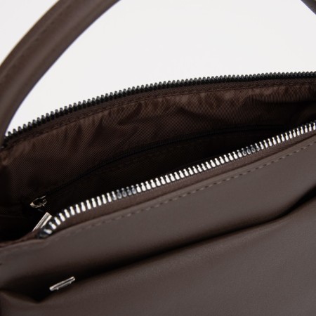 Cross-Bodi bag, lightning department, external pocket, brown color-2