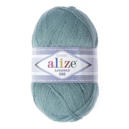 Yarn "Lanagold 800" 49% wool, 51% acrylic 730m/100g (386 azure)-1