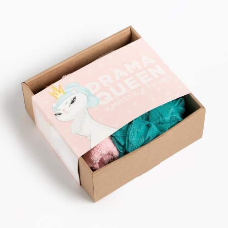 Gift set of Ethel "Drama Queen" towel 30x60 cm and accessories-5