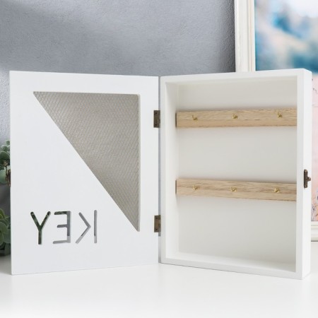 Keywood tree 6 hooks "grid-triangle" white 19.5x5x26 cm-3