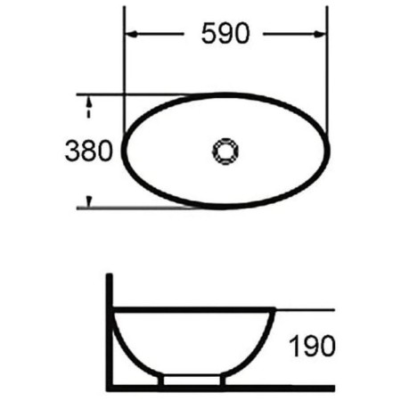 Grossman GR-3022 sink, oval, 590 x 380 mm, white-2