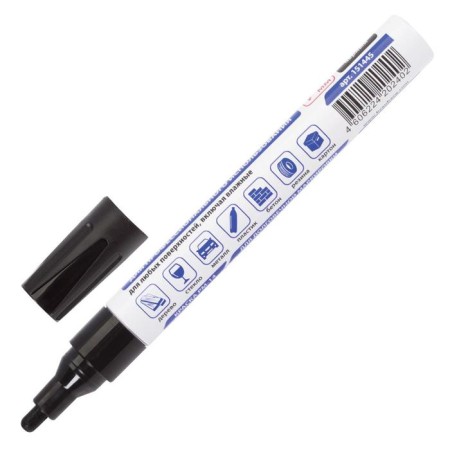 Marker-color (varnish) 4.0 mm Brauberg Professional Plus, Black, Nitro-base, Alum/Corp-2