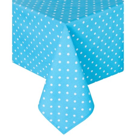 Blue Polka Dot tablecloth, size 140x180 cm, blue color-1