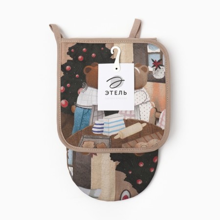 Set of kitchen. Ethert Vears mittens 15x28cm, 19x19cm tack, 100%HL-4