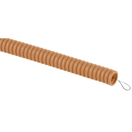 Pipe corrugated PVC ERA GOFR-25-25-PSC-P light pine D 25 mm, with probe, 25 m