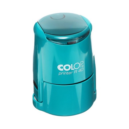 Equipment for round printing automatic Colop Printer R40, diameter 41.5 mm, with a lid, turquoise housing-7