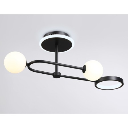 LED ceiling LED with a change of lamp and control panel Ambrella Light, Linetech, FL666223, G9, 29 W, 2175LUM, 3000-6400K, Black Black, White matte-4