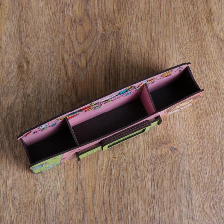 Organizer for office items "School of amenities", eternal calendar, color, pink-1