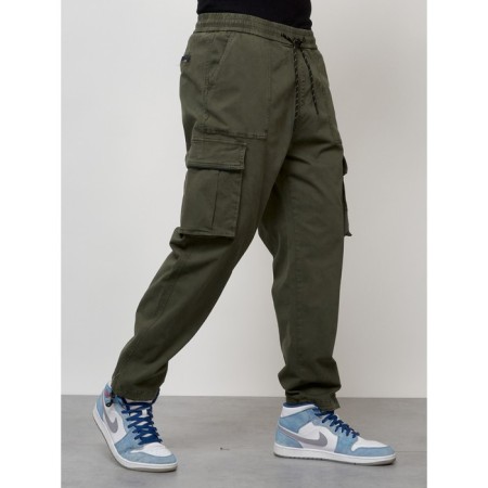 Cargo jeans male, size 50-52, khaki color-6
