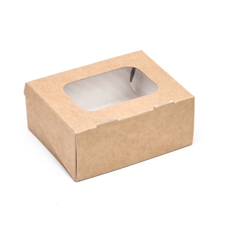 Folding box, with a window, craft, 9 x 7 x 4 cm