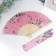 Fan bamboo, textiles h = 21 cm "flowers" with a cover, pink