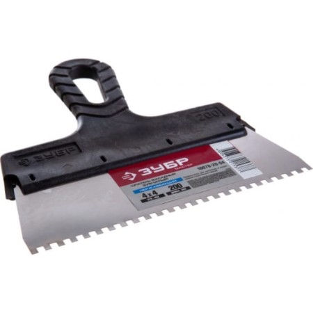 Facade bison spatula master 10078-20-04, stainless steel, 200 mm, tooth 4x4 mm-1