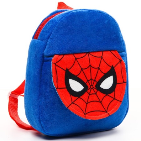 Blue backpack, with a zipper, with a pocket, 19 x 22 cm "Spider-Men", Spider-Man-4