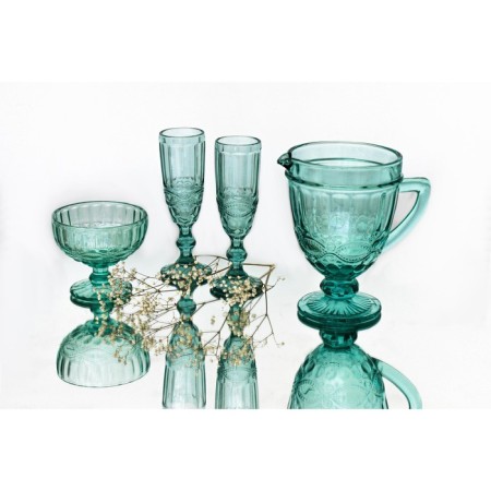 Glass Glass Magistro "La-Channel", 350 ml, 12 × 10.5 cm, turquoise color-8