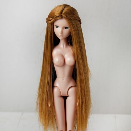 Hair for dolls "straight with pigtails" size is small, color 27-1