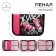 Penal 3 sections, tab inside, 140 x 210 x 40 mm, fabric, calligrata top block "sneakers"