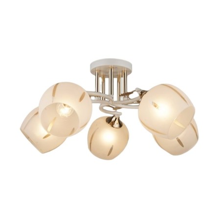 Lamp Ceiling Economy Crime 12228/5wt+FGD WT, 5x60W, E27, 23x45x45 cm, white color