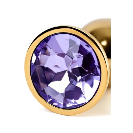 Anal plug with the Toyfa Metal rhinestone, golden, amethyst, 7 cm, d = 2.8 cm-5