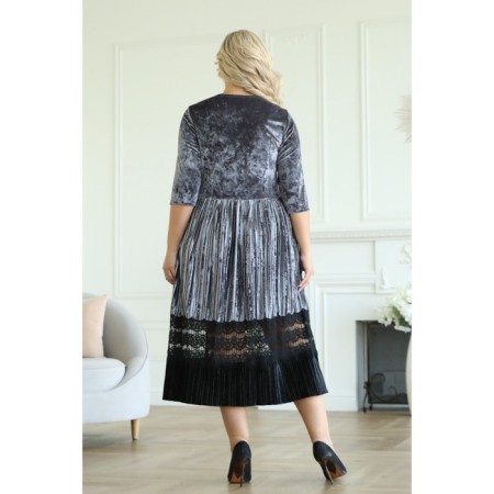 Female dress, size 58, gray color-4