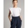 Knitted blouse with volumetric lace sleeves, height 122 cm