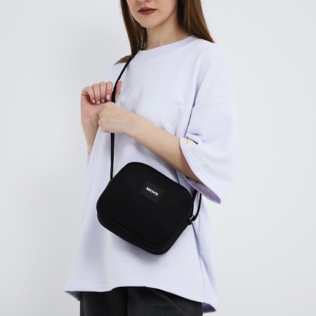 Bag Cross-Bodi with a zipper, black color-8