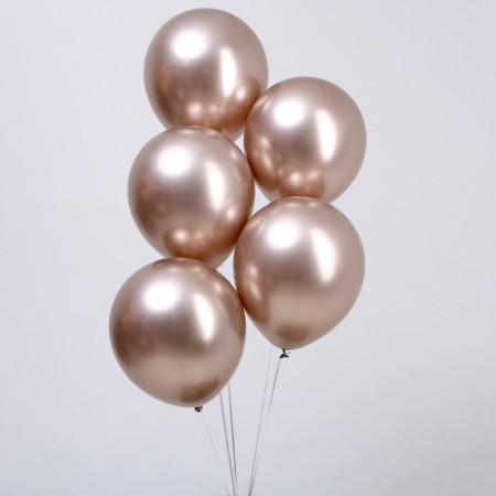 Latex ball 12 ", chrome, set of 100 pcs., Metal bronze color