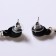 Earrings Plastic "Vivien" Notes, black and white color