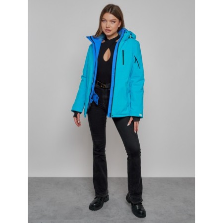 Ski jacket female, size 44, blue color-8