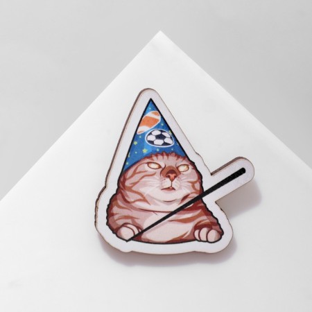 Brooch wooden "meme" osi, color