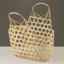 Wicker basket, 25x12x12/24 cm, bamboo