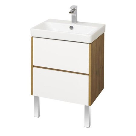 Tumba under the Aquaton sink "Scandil 55", white color, venistal oak-1