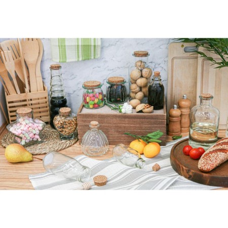 Glass bottle for sauces and butter with a cork lid "Parfa", 550 ml, 8 × 17 cm-5