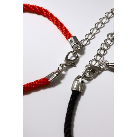 Bracelets "Demetrons" heart, black-red color, l = 18cm-3