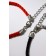 Bracelets "Demetrons" heart, black-red color, l = 18cm