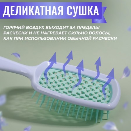 The comb massage, wide, ventilated, 8.5 × 20.5 cm, PVC box, white/turquoise color-1