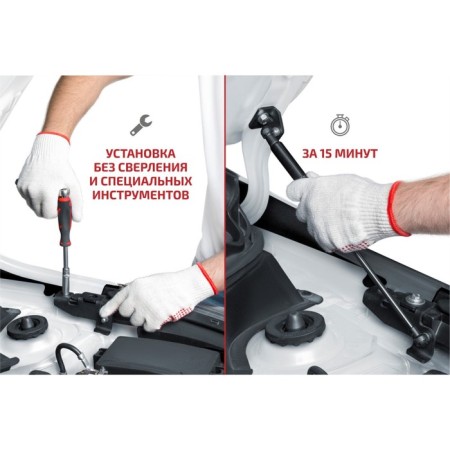 Shock absorbers of the hood "AvtoPor", Ravon R2 2016-N.V., 2 pcs., URAR2011-6