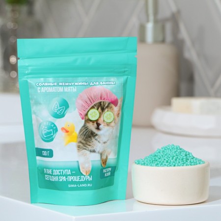 Pearls for the bath "Kisa on the Chile", 130 g, the aroma of mint, Beauty Fooch