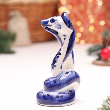 Souvenir "Snake", No. 4, Gzhel, 11 cm-1