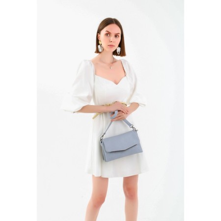 Lightning bag bag, external pocket, blue color-3