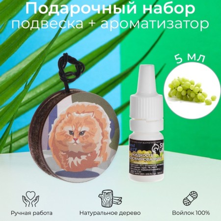Car suspension Flying cat + aromatic grapes 5 ml