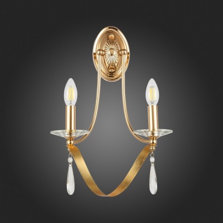 Wall lamp EVOLUCE. Sle120211-02. Filatta. 2x40 watts, E14, 26x33 cm, color French gold-4