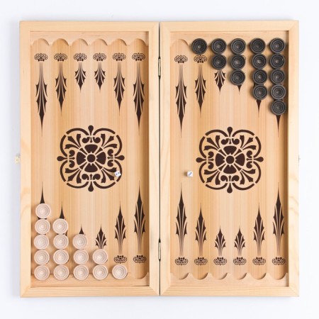 Narts "Tiger", wooden board 50 x 50 cm, with a field for playing checkers-1