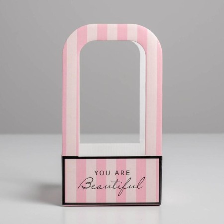Box-Obel for Flowers "Pink", 12 cm × 12 cm × 22 cm-2