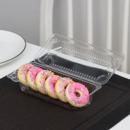 A plastic disposable container with an insoluble lid, 16.6 × 6.4 × 4.5 cm-3
