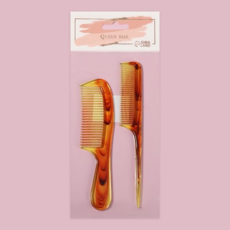 Set of comb, 2 items, 16.5 cm, color "amber"-3