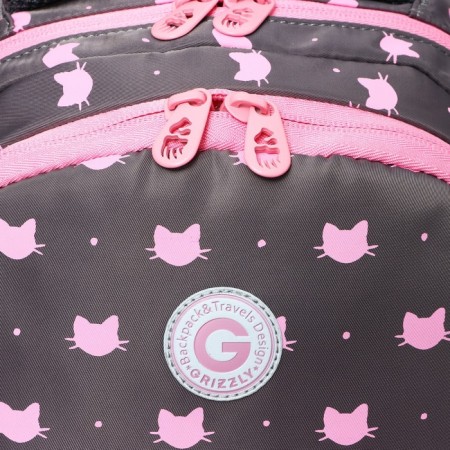 School backpack, 40 x 27 x 20 cm, Grizzly 360, ergonomic back, laptop compartment, gray RG-360-5_2-12